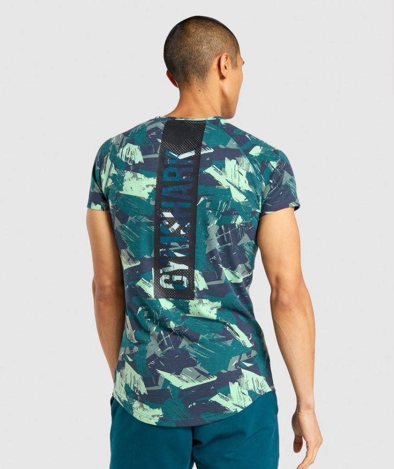 Men's Gymshark Bold T-Shirts Camo | NZ 5MTOBR